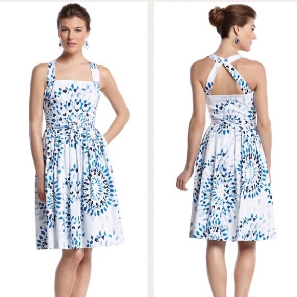 White House Black Market Dresses & Skirts - WHBM kaleidoscope belted fit n flare dress
